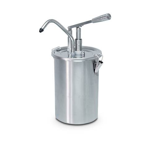 Professioneller Soßenspender aus Edelstahl mit 4,5-Liter-Hebel.