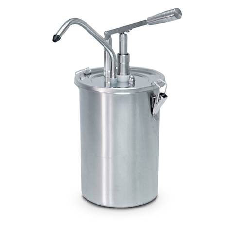 Professioneller Soßenspender aus Edelstahl mit 4,5-Liter-Hebel.