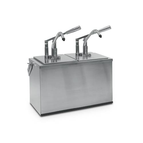 Lever-operated stainless steel sauce dispenser 2 x 3 litres GN 1/6