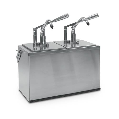 Lever-operated stainless steel sauce dispenser 2 x 3 litres GN 1/6