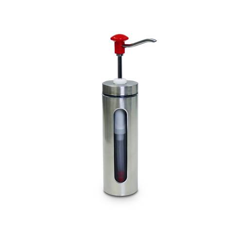 Stainless Steel Sauce Dispenser with Professional Manual Pump red