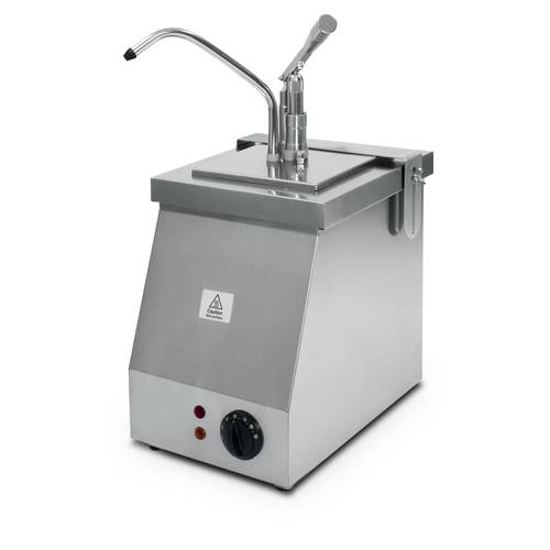 Dosatore a leva riscaldato professionale in acciaio inox da 3 Litri GN 1/6