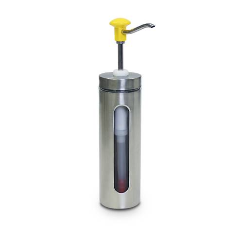 Stainless Steel Sauce Dispenser with Professional Manual Pump yellow
