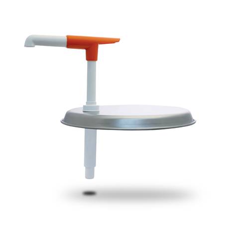 Aluminiumdeckel mit 28 cm Durchmesser und manuellem Pumpspender