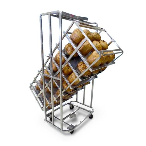 Carrelli gira panettoni per forni rotor in acciaio inox