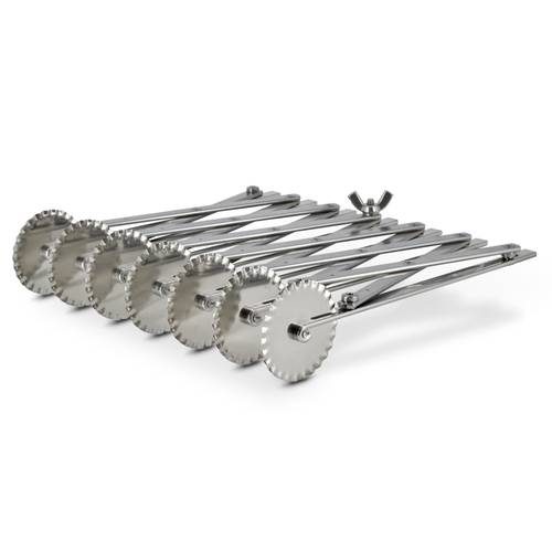 Cortapastas ajustable 7 cuchillas onduladas de acero inoxidable